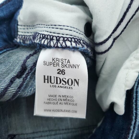 Hudson Krista Crop Super Skinny Distressed Jean Raw Hemline Stonewash Whisker 26 - Picture 6 of 12